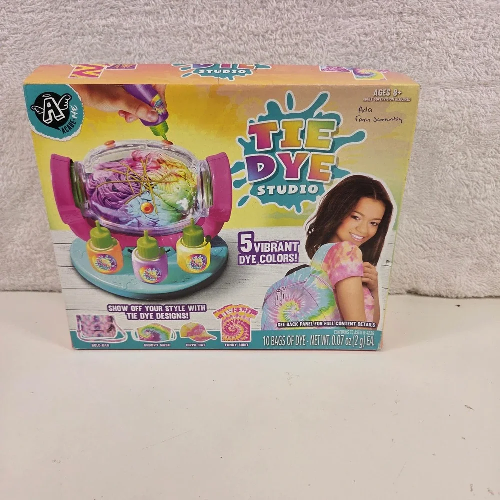 Acade-Me Tie Dye Studio Kids Craft Kit 5 Vibrant Colors All-in-One Station